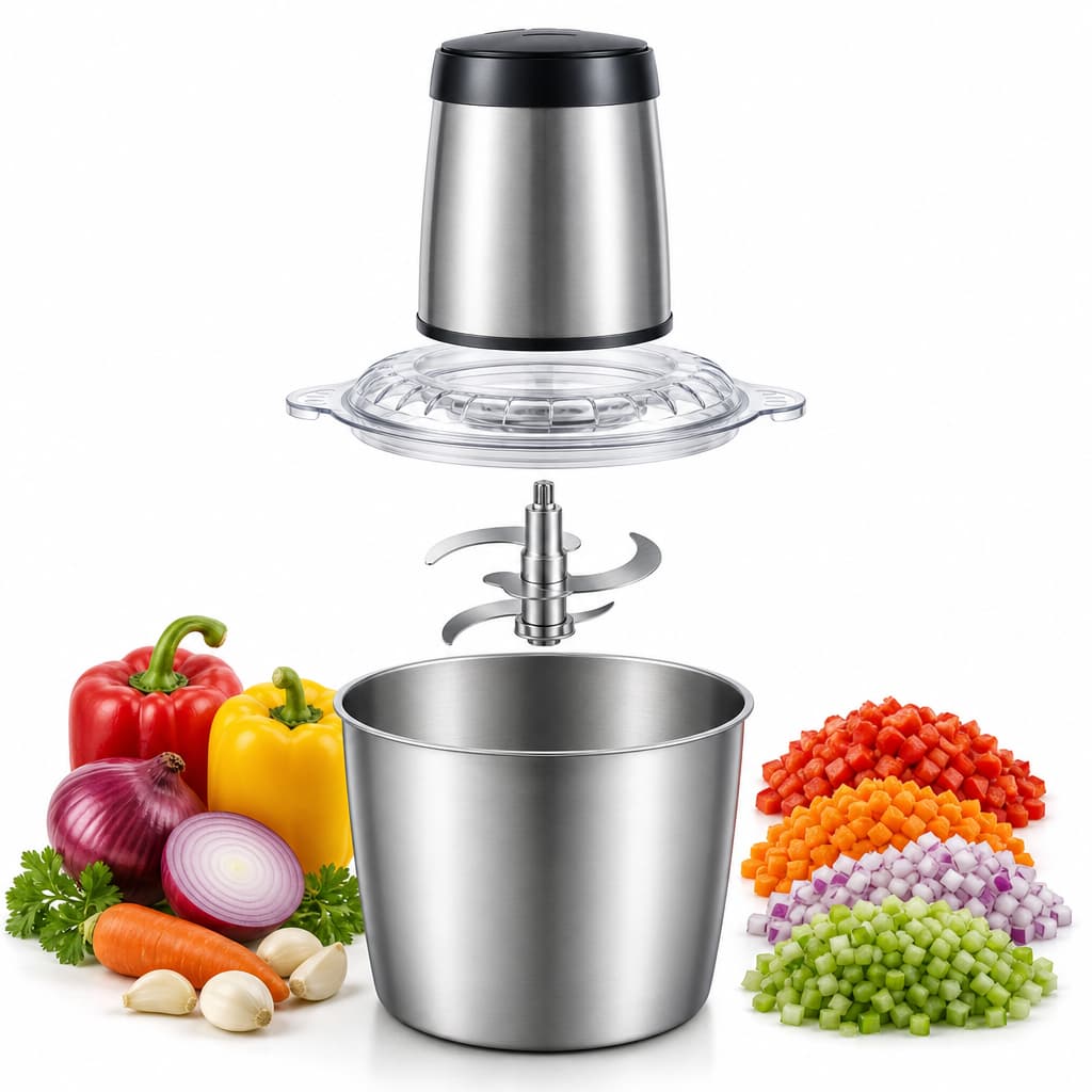 Cuchillas incluidas reducen el trabajo manual al picar ingredientes